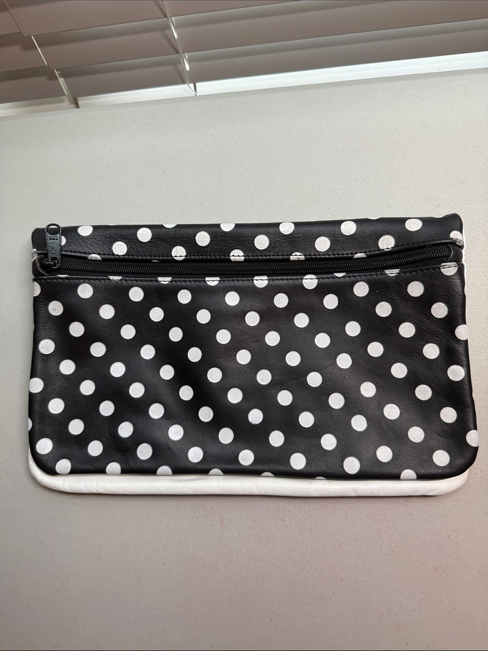 Polka Dot Black and White Clutch Pouch